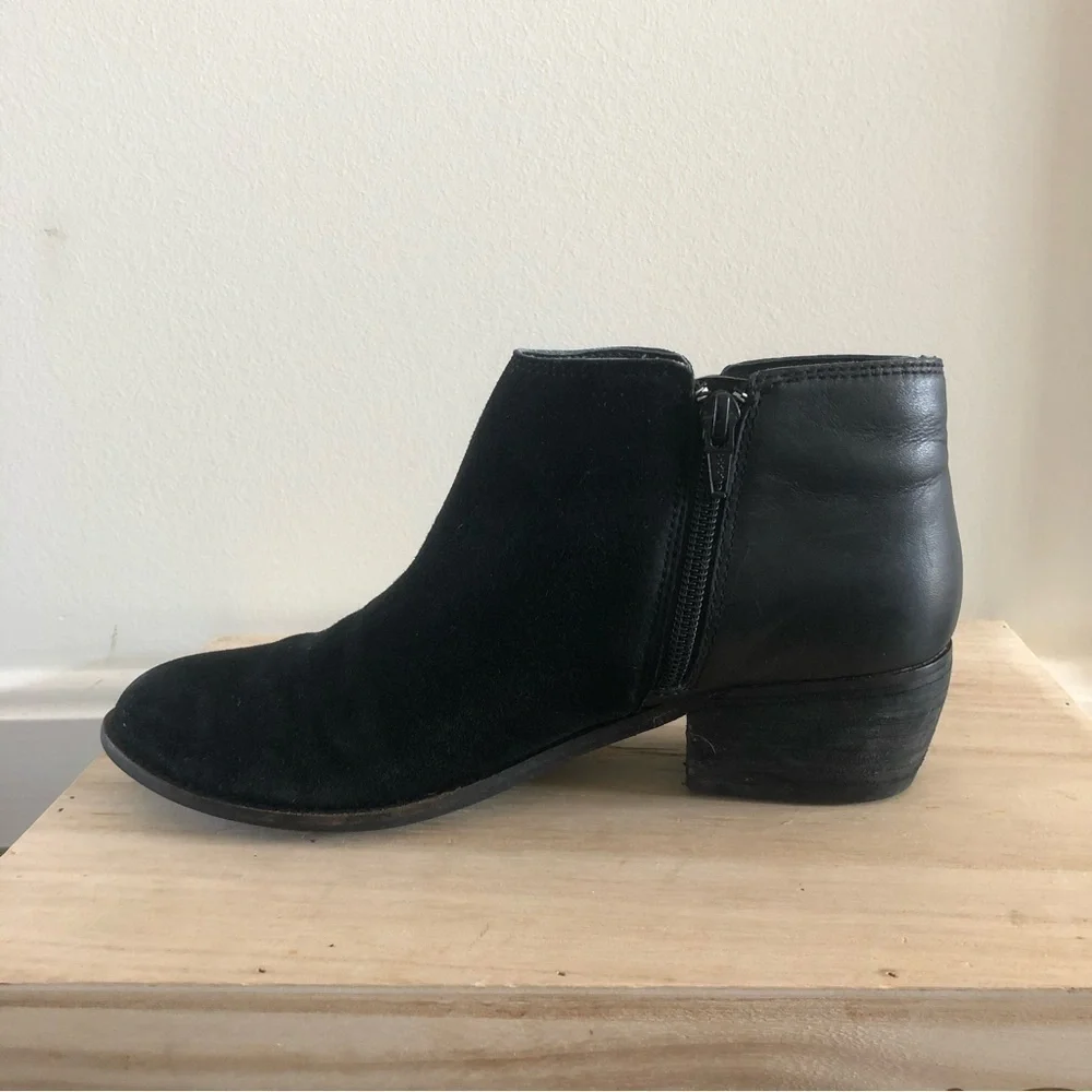 Dune London Penelope Black Leather Ankle Bootie 39/8